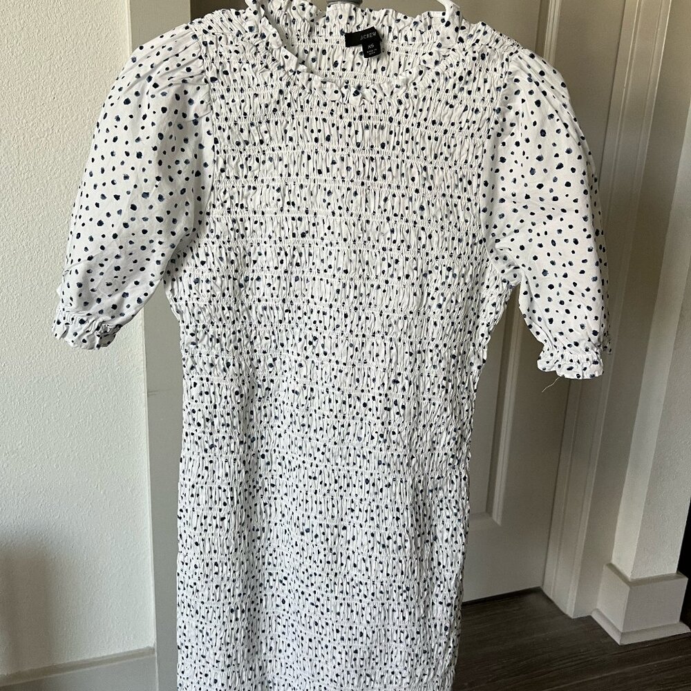 JCrew Blue Polka Dot Dress, Size XS